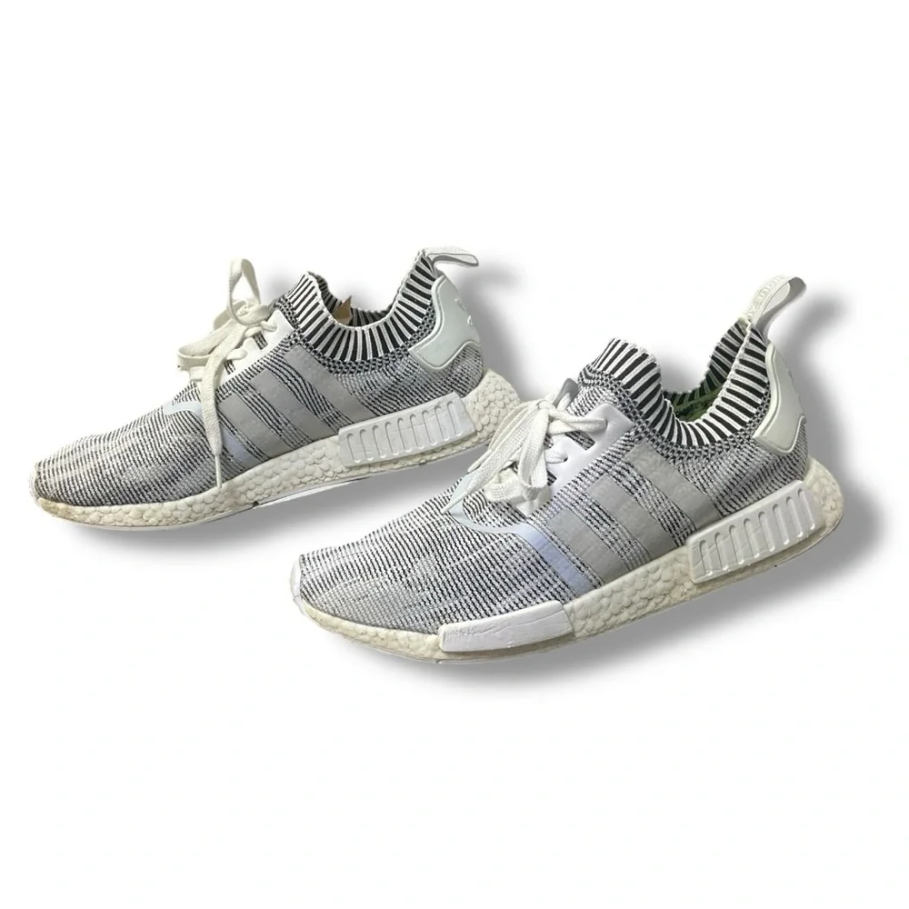 ⚪ Adidas NMD_R1 Primeknit Zebra Men’s Size 12 |‎ White Black Boost Sneakers